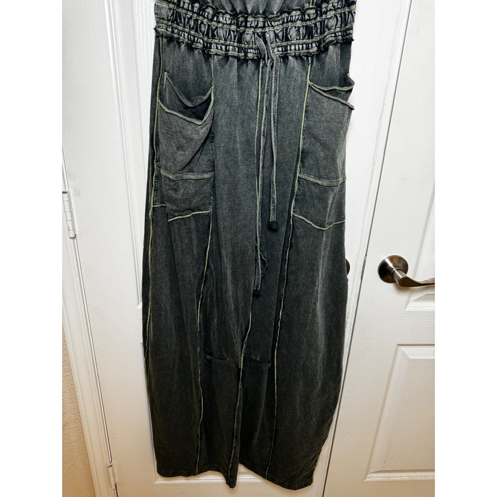 Free People FP One Kaiden Strapless Wide Leg Jumpsuit Smocked Waist Medium - Picture 5 of 9